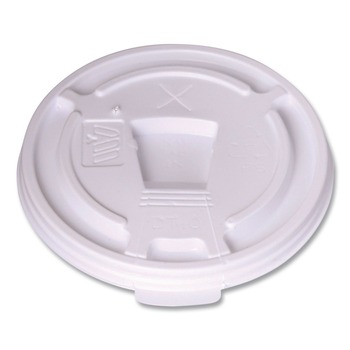 WinCup Drink-Thru Plastic Lids for 10 oz Hot Cups and Bowls - White (1000/Carton)