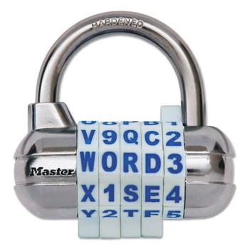 Master Lock 2.5 in. Wide Password Plus Hardened Steel Shackle Combination Lock - Chrome/Assorted