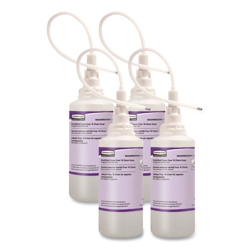 Cleaning & Janitorial Supplies | Rubbermaid Commercial FG750389 800 mL TC OneShot Moisturizer Enriched Foam Soap Refill - Unscented (4/Carton) image number 0