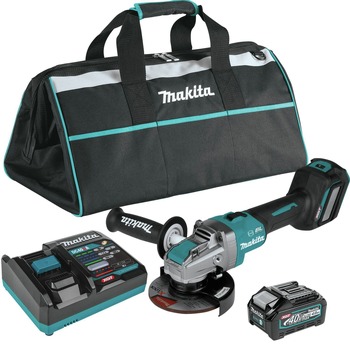 Makita GAG11M1 40V Max XGT Brushless Lithium-Ion 5 in. Cordless X-LOCK AWS Angle Grinder with Electric Brake Kit (4 Ah)
