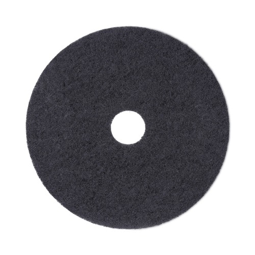 Cleaning Cloths | Boardwalk BWK4019BLA 19 in. Diameter Stripping Floor Pads - Black (5/Carton) image number 0