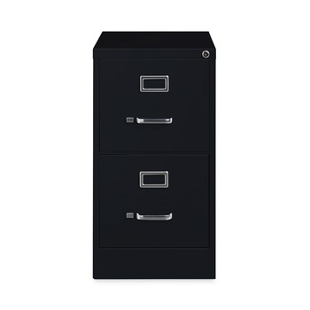 Alera 26118 15 in. x 22 in. x 28.37 in. Letter-Size Two-Drawer Economy Vertical File - Black