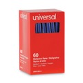  | Universal UNV15614 Medium 1 mm Blue Ink Stick Ballpoint Pens (60/Pack) image number 0