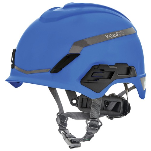Hard Hats | MSA 10194793 V-Gard H1 Fas-Trac III Pivot Novent ANSI EN397 Safety Helmet -  Blue image number 0