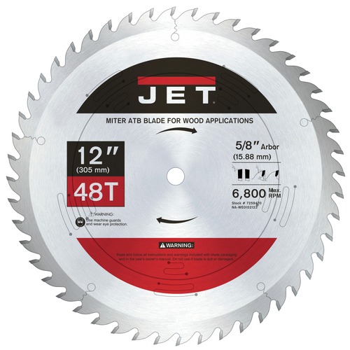 Miter Saw Blades | JET JT9-7259470 12 in. 48T ATB Miter Saw Blade image number 0