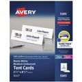 Office Jansan | Avery 05305 8.5 in. x 2.5 in. Medium Embossed Tent Cards - White (2 Cards/Sheet, 50 Sheets/Box) image number 0