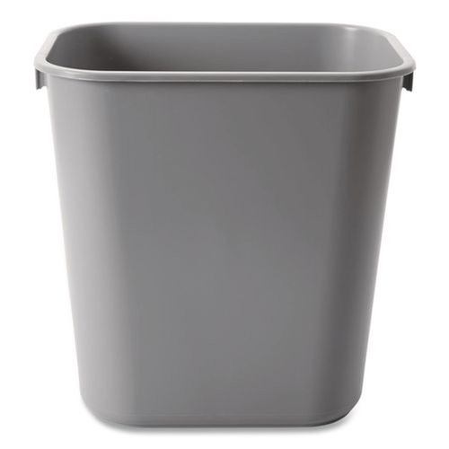 Trash & Waste Bins | Rubbermaid Commercial FG295500GRAY 3.5-Gallon Rectangular Deskside Plastic Wastebasket - Gray image number 0