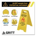 Safety Signs | Gritt Commercial GRI184YEL3PK 11.8 in. x 12 in. x 24 in. Caution Wet Floor Sign - Yellow (3/Carton) image number 2