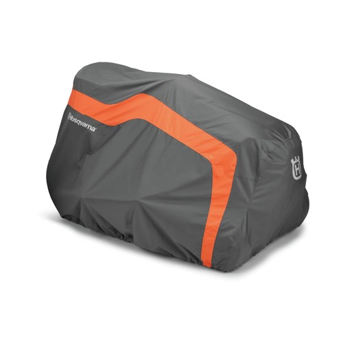 Jobsite Accessories | Husqvarna 588208702 54 in. Heavy-Duty Lawn Tractor Cover - Full Size, Orange/Gray image number 0