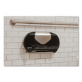 Toilet Paper Dispensers | San Jamar R4070BKSS 9 in. Roll 20.07 in. x 5.88 in. x 11.9 in. Twin Jumbo Bath Summit Tissue Dispenser - Black/Faux Stainless Steel image number 8