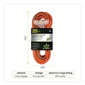 Office Electronics & Batteries | GoGreen Power GG-15125 25 ft. 15 Amps 14 AWG 3-Outlet Heavy Duty Extension Cord - Orange image number 1