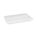 Food Service | Pactiv Corp. 0TF104S00000 9.13 in. x 7.13 in. x 0.65 in. #4 Shallow Foam Meat Tray - White (500/Carton) image number 0