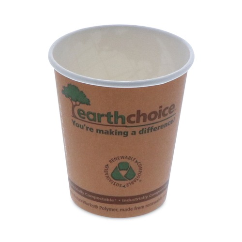 Cups and Lids | Pactiv Corp. DPHC8EC EarthChoice 8 oz. Compostable Paper Hot Cups - Orange (1000/Carton) image number 0