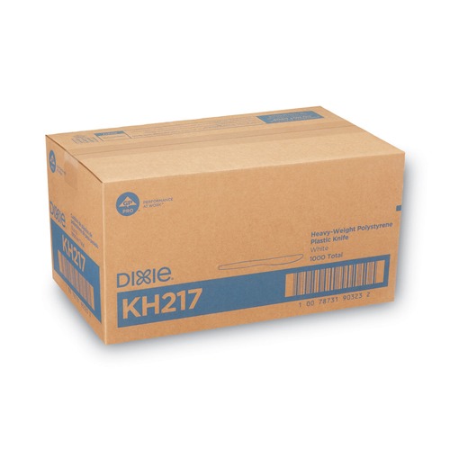 Cutlery | Dixie KH217 Heavyweight Plastic Knives - White (1000/Carton) image number 0