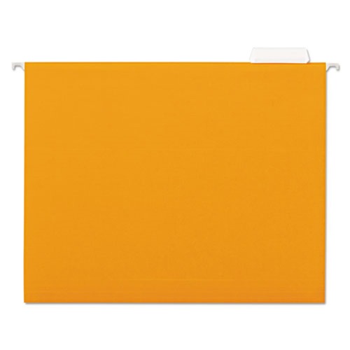  | Universal UNV14122 1/5-Cut Tab, Deluxe Bright Color Hanging File Folders - Letter Size, Orange (25/Box) image number 0