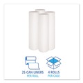 Trash Bags | Boardwalk H8647HWKR01 56 Gallon 0.6 mil 43 in. x 47 in. Low-Density Waste Can Liners - White (100/Carton) image number 2