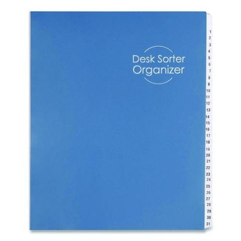 Smead Deluxe 31 Dividers Expandable Indexed Desk File/Sorter - Dark Blue Cover/Letter Size