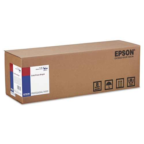 Art & Craft Paper | Epson S042313 17 in. x 50 ft. 19 mil Cold Press Bright Fine Art Paper Roll - Textured Matte White (1-Roll) image number 0