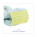 Mops | Boardwalk BWK1200LCT EcoMop Recycled Fiber Looped-End Mop Heads - Large, Green (12/Carton) image number 7
