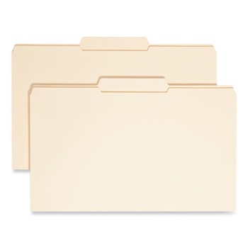Smead 15336 Reinforced Tab Manila File Folders, 1/3-Cut Tabs, Center Position, Legal Size, 11 Pt. Manila, 100/box