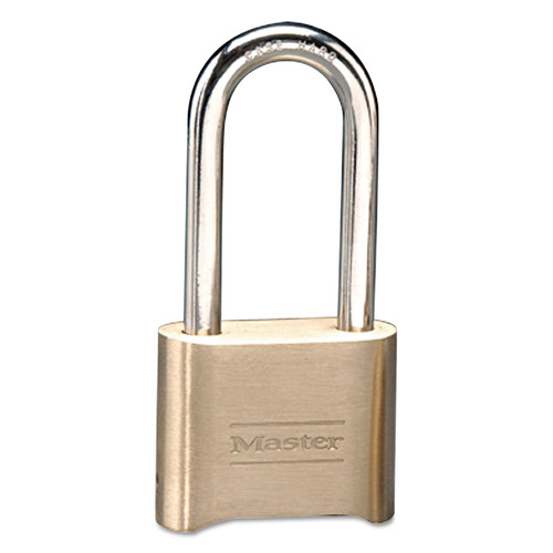Jobsite Accessories | Master Lock 175DLH 2 in. Wide Resettable Combination Brass Padlock with 2-1/4 in. Shackle - Gold (6/Box) image number 0
