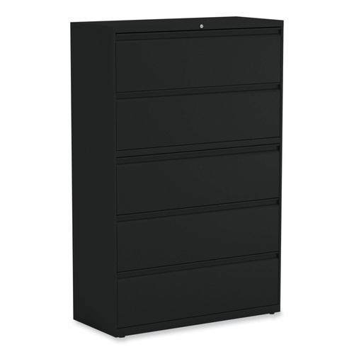 | Alera 25513 42 in. x 18.63 in. x 67.63 in. 5 Legal/Letter/A4/A5 Size Lateral File Drawers - Black image number 0