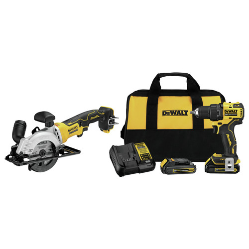 Combo Kits | Dewalt DCD708C2-DCS571B-BNDL ATOMIC 20V MAX 1/2 in. Cordless Drill Driver Kit and 4-1/2 in. Circular Saw image number 0