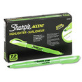  | Sharpie 27026 Chisel Tip Pocket Style Highlighters - Fluorescent Green Ink, Green Barrel (1 Dozen) image number 0