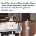 Office Jansan | Tork 192816 8 in. x 6 in. 1-Ply Light-Duty Surface Cleaning Wet Wipe - Unscented, White (2 Rolls/Carton) image number 3