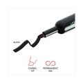 Office Jansan | Universal UNV07051 Broad Chisel Tip Permanent Marker - Black (1 Dozen) image number 4