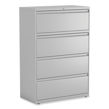 Alera 25494 36 in. x 18.63 in. x 52.5 in. Legal/Letter-Size 4-Drawer Lateral File - Light Gray