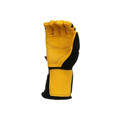 Klein Tools 40084 Soft Grain Leather Lineman Work Gloves with Padded Knuckles - Black/ Yellow, X-Large image number 2