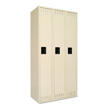 Tennsco 36 in. x 18 in. x 72 in. Three Lockers with Hat Shelves and Coat Rods Single-Tier Locker - Sand