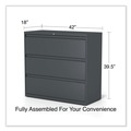 Office & Office Supplies | Alera 25507 42 in. x 18.63 in. x 40.25 in. 3 Legal/Letter/A4/A5 Size Lateral File Drawers - Charcoal image number 8
