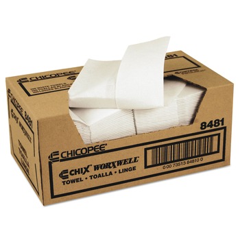 Chicopee 8481 Durawipe Z Fold 13 in. x 15 in. Shop Towels - White (100-Piece/Carton)