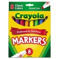 Office Jansan | Crayola 587708 Broad Bullet Tip Non-Washable Marker - Assorted Classic Colors (8/Set) image number 2