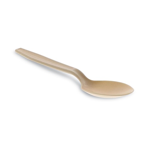 Cutlery | Pactiv Corp. YPSMSTEC EarthChoice 5.88 in. Heavyweight Spoons - Tan (1000/Carton) image number 0