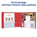 Binders & Binding Supplies | Avery 79170 One Touch EZD Rings 3 Rings 1 in. Capacity 11 in. x 8.5 in. Heavy-Duty DuraHinge View Binder - Red (12/Carton) image number 6