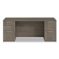 Office Desks & Workstations | Alera AE1NZK-UF2472FF TOM 72 in. x 24 in. x 29 in. Seville Series Double Pedestal Credenza - Walnut image number 2