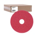 Mothers Day Sale! Save an Extra 10% off your order | Boardwalk BWK4014RED 14 in. Diameter Buffing Floor Pads - Red (5/Carton) image number 1