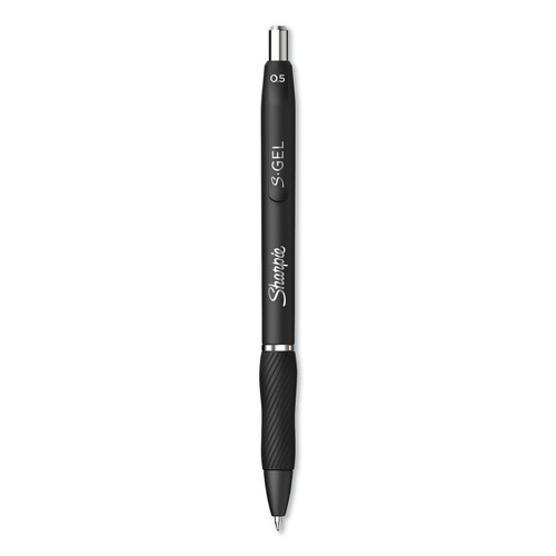 Pens | Sharpie S-Gel 2096145 S-Gel High-Performance Fine 0.5 mm Retractable Gel Pen - Black Ink/Barrel (1-Dozen) image number 0