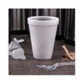 Cups and Lids | Dart 12J12 12 oz. Foam Drink Cups - White (25/Pack) image number 3