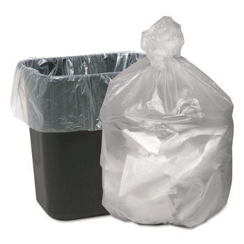 Good 'n Tuff 24 in. x 24 in. 10-Gallon 6 mic. Waste Can Liners - Natural (1000/Carton)