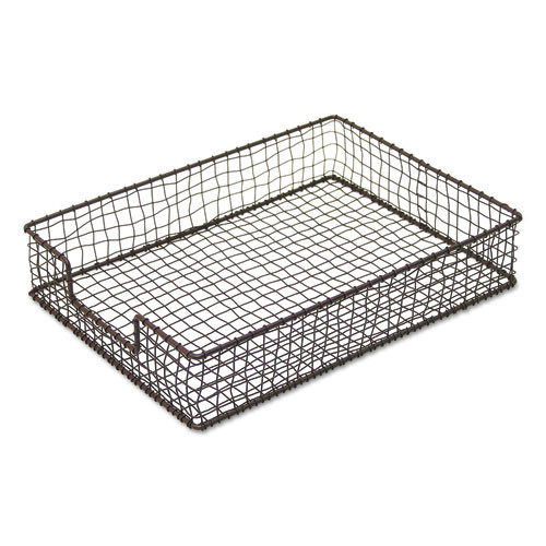  | Universal One UNV20061 1 Section 10.13 in. x 13-1/2 in. x 2-1/2 in. Vintage Wire Mesh Letter Tray - Letter Size, Bronze image number 0