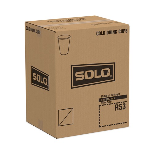 4th of July Sale | SOLO R53-J8000 5 oz. Paper Water Cups - Symphony Design (100/Bag, 30 Bags/Carton) image number 0