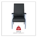  | Alera ALEML2419 metaLounge Series 24.6 in. x 26.96 in. x 42.91 in. High-Back Guest Chair - Black Seat/Back, Silver Base image number 7