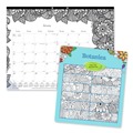  | Blueline C2917311 22 in. x 17 in. 12-Month Jan to Dec 2024 Monthly Desk Pad Calendar with DoodlePlan Coloring Pages - Black Binding/Clear Corners image number 0