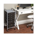 Office Jansan | Advantus 34005 1 Shelf 6 Drawers 13 in. x 15.38 in. x 32.13 in. Metal Portable Drawer Organizer - Matte Gray/Smoke image number 2