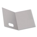 Office Jansan | Oxford 57505EE Twin-Pocket Folder Embossed Leather Grain Paper - Gray (25/Box) image number 2