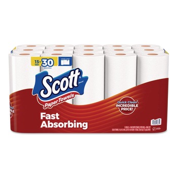 Scott 56674 Choose-A-Sheet 7.31 in. x 11 in. 1-Ply Kitchen Roll Paper Towels - White (30/Carton)